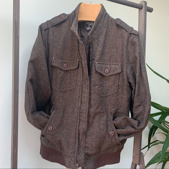 H&M Other - Herringbone style brown jacket size small wool